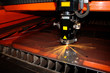 Industrial laser with sparks flying around