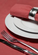 Table setting in red