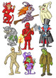 Vektor: Halloween Characters on White Background Halloween Characters on White Background