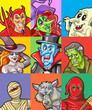 Vektor: Halloween Character Avatar Set Halloween Character Avatar Set