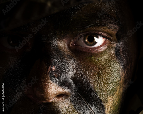 Photo: camouflage painted face camouflage painted face