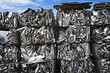 Stacked Bales of Crushed Metal