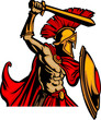 Trojan Mascot Body with Sword and Shield