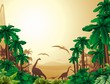 Dinosauri Sfondo Giurassico-Dinosaurs Jurassic Landscape