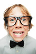 Young boy with tooth braces