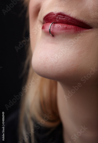 Photo: Pierced Red Lips Pierced Red Lips