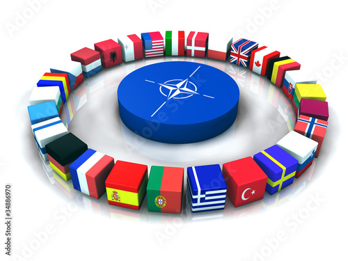 Illustration: NATO Alliance-North Atlantic Treaty Organization 3D illustration NATO Alliance-North Atlantic Treaty Organization 3D illustration