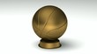 Close-up on a turning golden basketball trophy Close-up on a turning golden basketball trophy