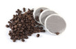 Coffee beans and pads