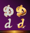 eps Vector image: initials (ｄ)  metallic & diamond I