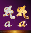 eps Vector image: initials (a)  metallic & diamond I