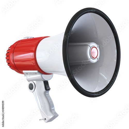 Illustration: Megaphone - half left view Megaphone - half left view