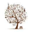 Vector: Cofee time. Art tree for your design Cofee time. Art tree for your design