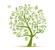 Green ecology tree concept for your design