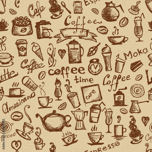 Vector: Coffee time, seamless background for your design Coffee time, seamless background for your design