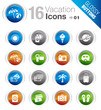 Glossy Buttons - Vacation icons