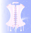 white-pink corset with pearl and tape