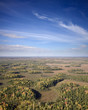 Aerial view river in autumn forest Aerial view river in autumn forest