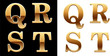 Golden font - latter Q R S T.