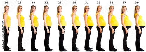 Photo: Collage of different weeks of pregnancy Collage of different weeks of pregnancy