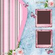 Beautyful album page in scrapbook style  with  paper frames for