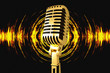 Vintage microphone on the background