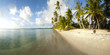 White sand beach panoramic view