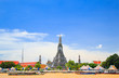 Wat Arun, The Temple of Dawn, view across Chaopraya, river. Bang