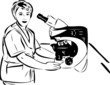 woman in the lab next to the microscope woman in the lab next to the microscope
