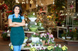 Woman working in florist