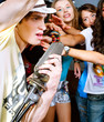 Male lead singer with retro mic
