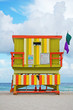 green lifeguard tower on Miami Beach
