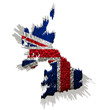 Illustration of united kingdom with blocks