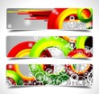 Three abstract vector banner background
