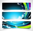 Three abstract vector banner background