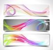 Three abstract vector banner background