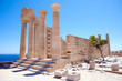 Ruins of ancient temple. Lindos. Rhodes island. Greece Ruins of ancient temple. Lindos. Rhodes island. Greece