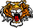 Cartoon Tiger Mascot Head Vector Illustration