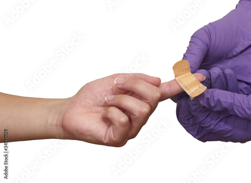 Photo: Nurse is wounding Adhesive Bandage Nurse is wounding Adhesive Bandage