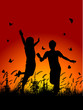 Children running outside