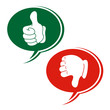 Manos verde y roja