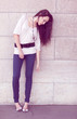 Photo: Full length fashion girl posing on street Full length fashion girl posing on street