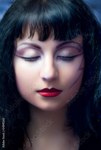Photo: Fashion Model With Halloween Makeup Fashion Model With Halloween Makeup