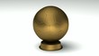 Close-up on a turning golden soccerball trophy Close-up on a turning golden soccerball trophy
