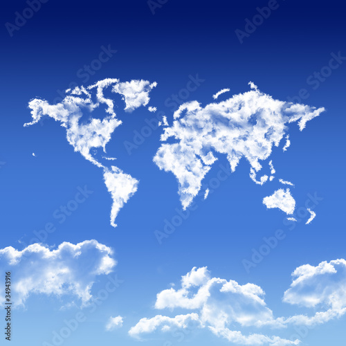Illustration: MAPPEMONDE EN NUAGE MAPPEMONDE EN NUAGE