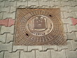 Lid of manhole with coat of arms Lid of manhole with coat of arms