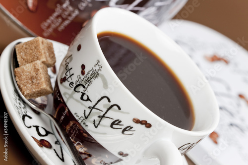 Photo: cup of coffee with sugar cup of coffee with sugar