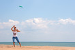 girl playing frisbee