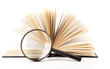 open book with magnifying glass