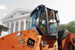 Photo: The bride in a tractor. The bride in a tractor.